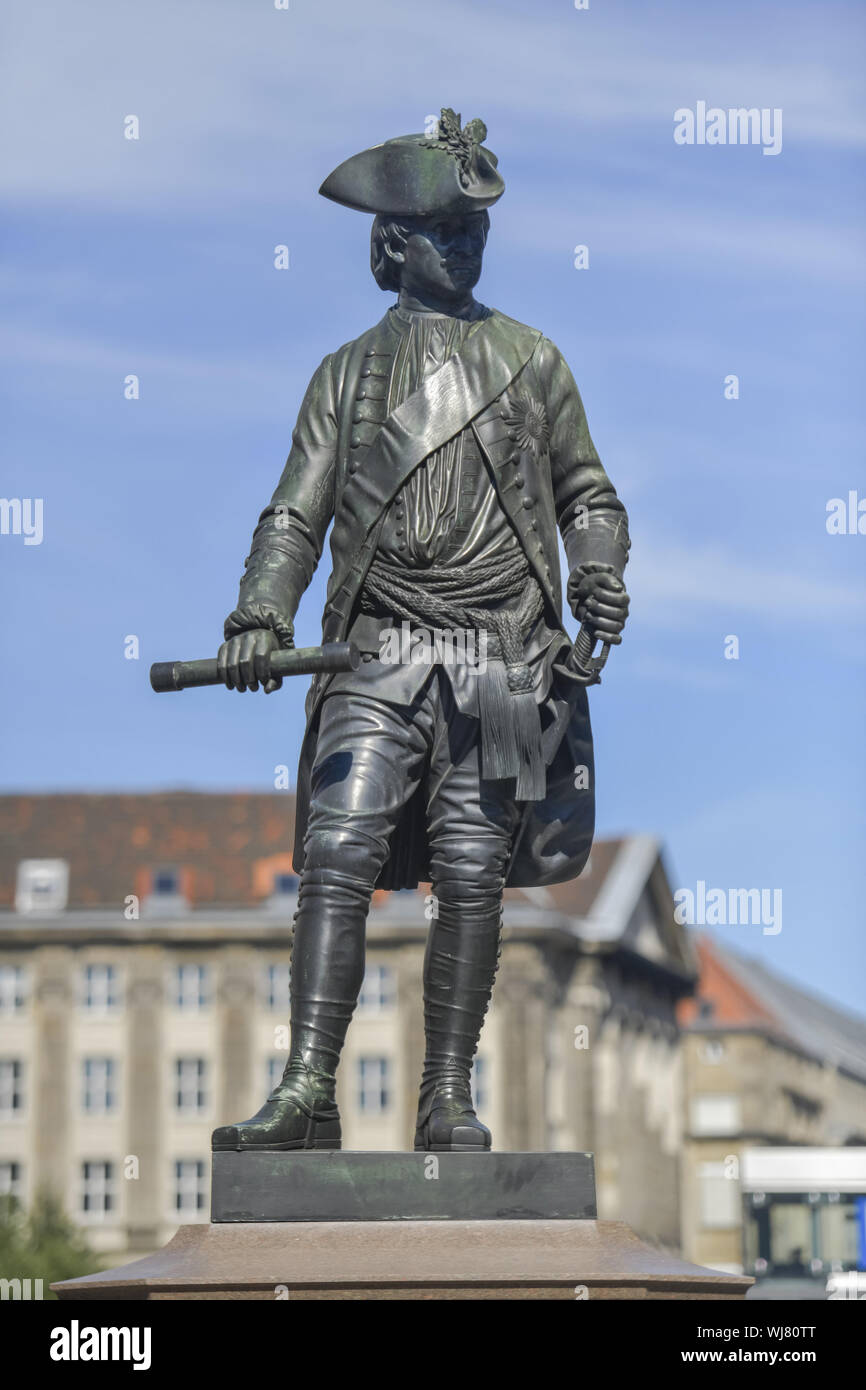 Vecchio Dessauer, Berlino, bronzo, il monumento in bronzo, bronzo figura, fusione in bronzo, fusione in bronzo, monumento, il vecchio Dessauer, Dessau, Dessauer, Germania p Foto Stock