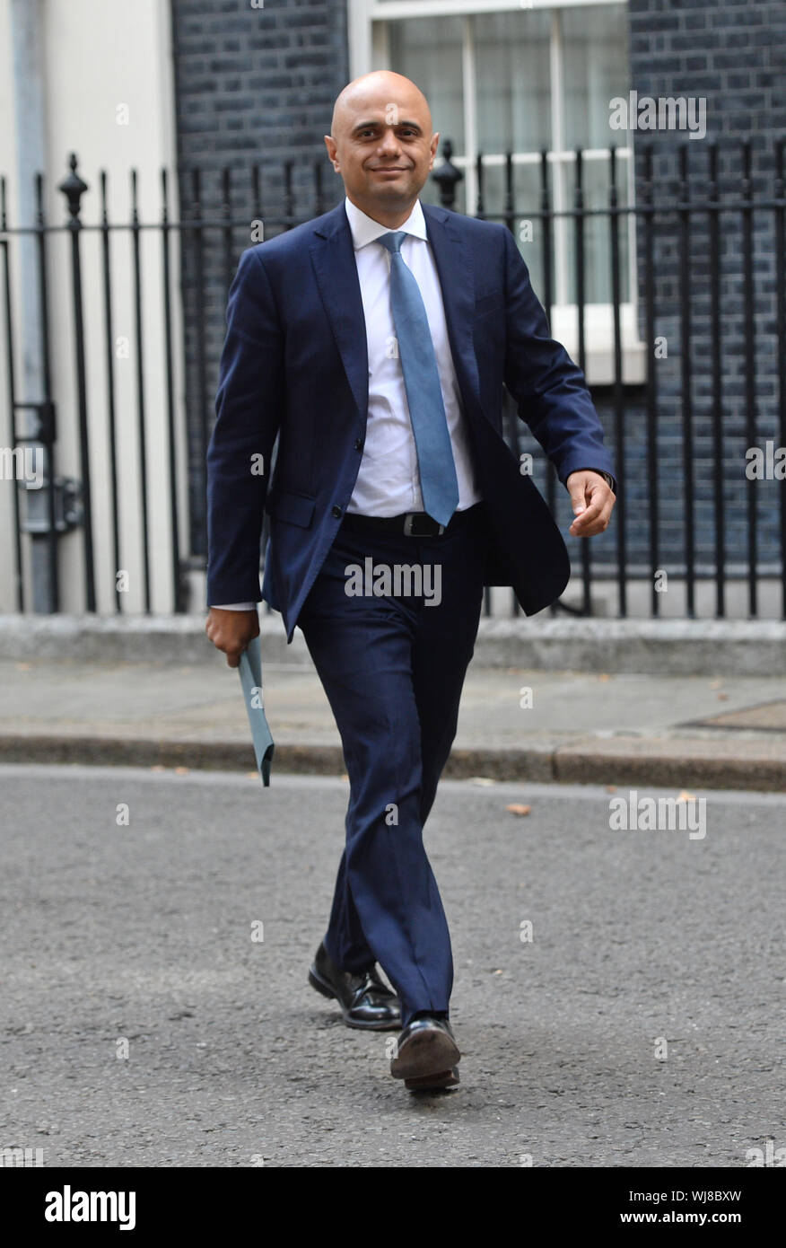 Il cancelliere dello scacchiere Sajid Javid a Downing Street nel centro di Londra. Foto di PA. Picture Data: martedì 3 settembre 2019. Vedere PA storia politica Brexit. Foto di credito dovrebbe leggere: Kirsty O'Connor/PA FILO Foto Stock