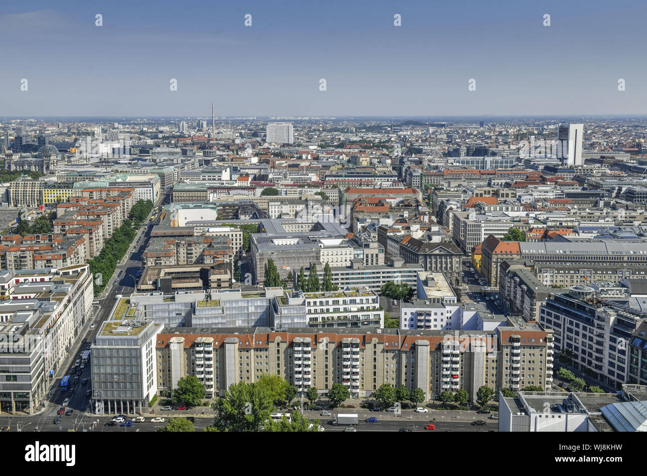 Visualizzare, Berlino, Germania, edificio, real estate, Lipsia street, Leipzig street, foto aerea, fotografia aerea, foto aerea, medio, panorama, panoramica Foto Stock