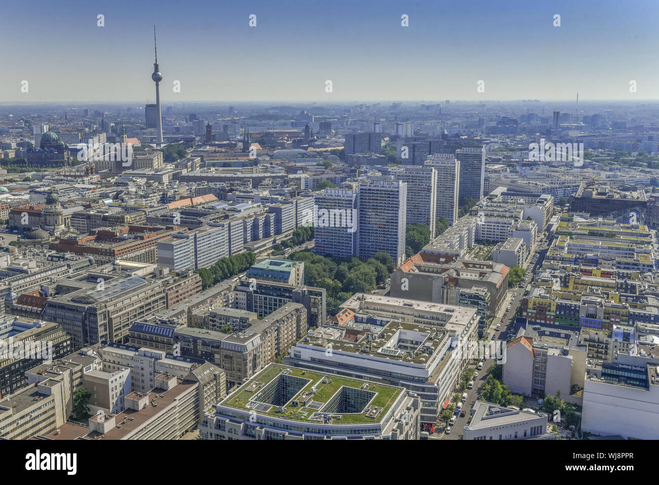 Visualizzare, Berlino, Germania, edificio, real estate, Lipsia street, Leipzig street, foto aerea, fotografia aerea, foto aerea, medio, panorama, panoramica Foto Stock