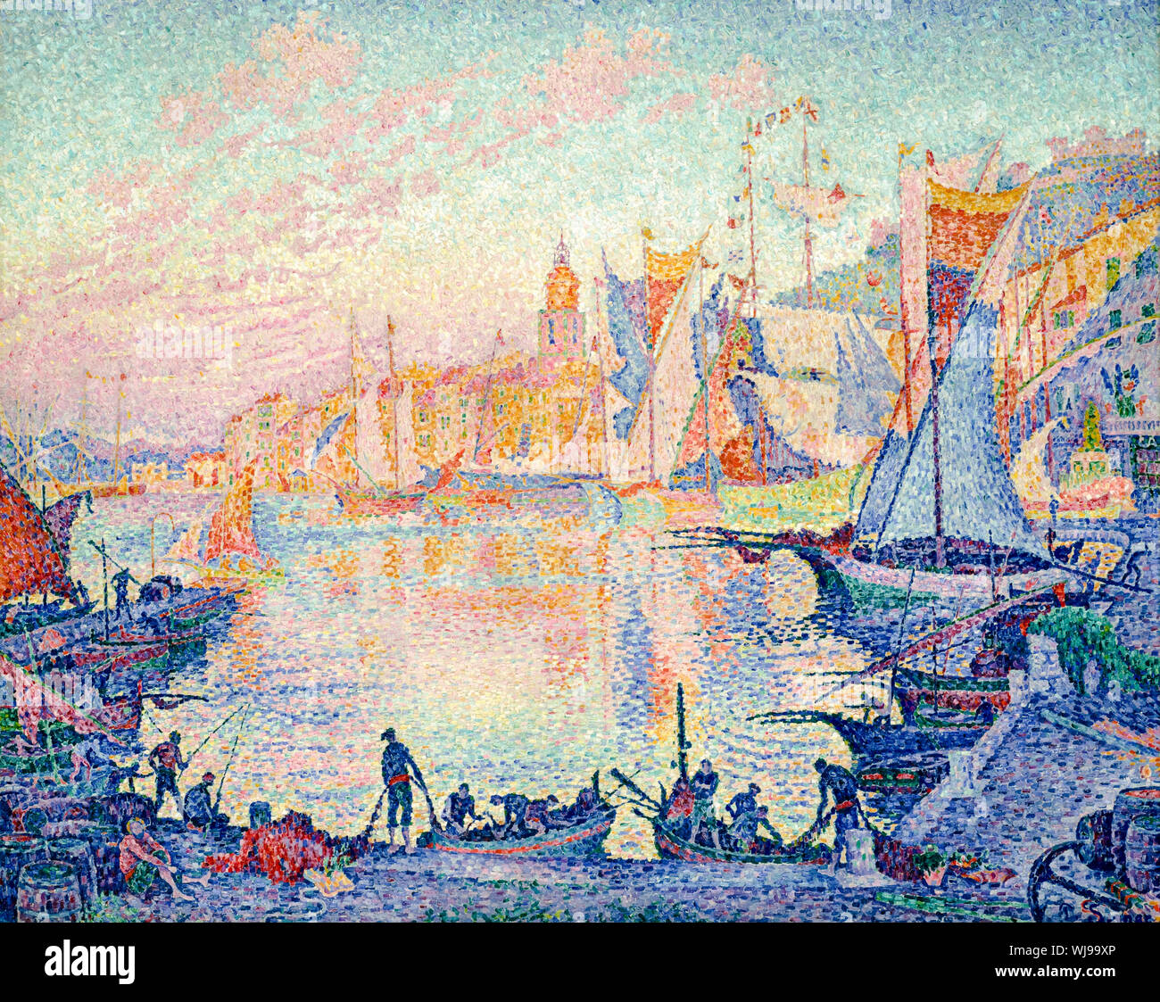 Paul Signac, il porto di Saint-Tropez, pittura, 1901-1902 Foto Stock