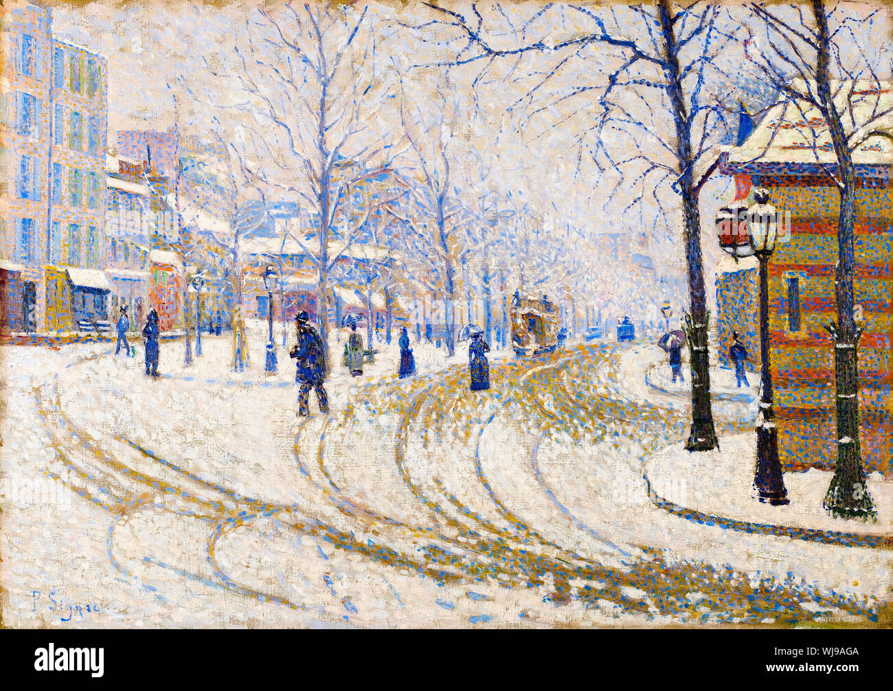 Paul Signac, pittura, neve, Boulevard de Clichy, Paris, 1886 Foto Stock