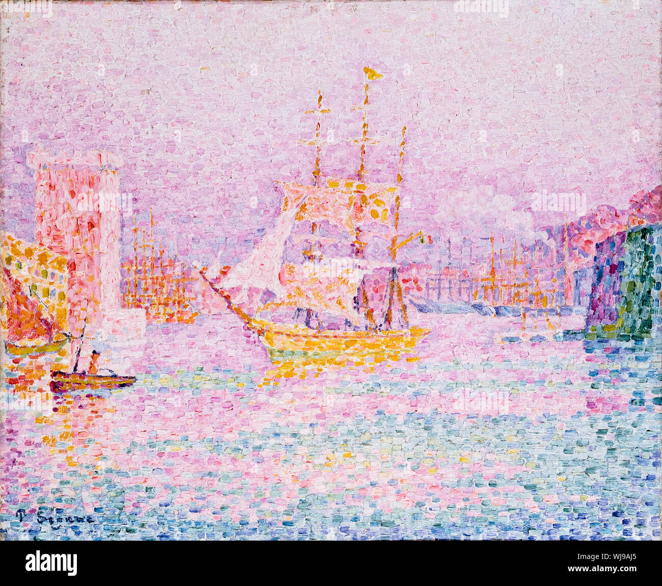 Paul Signac, il porto di Marsiglia, pittura, 1907 Foto Stock