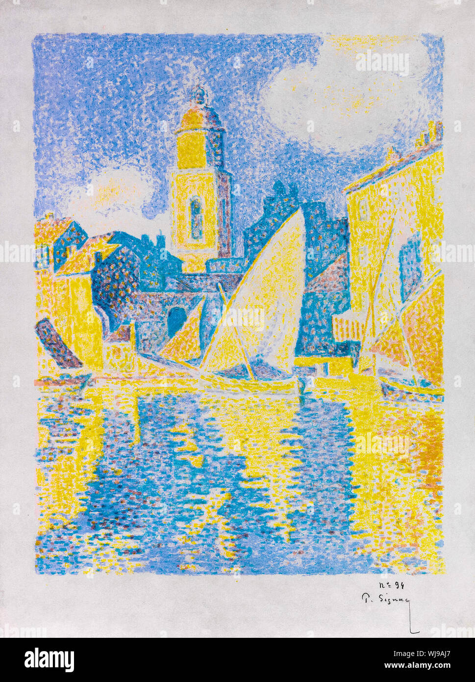 Paul Signac, il porto di Saint-Tropez, stampa 1897-1898 Foto Stock