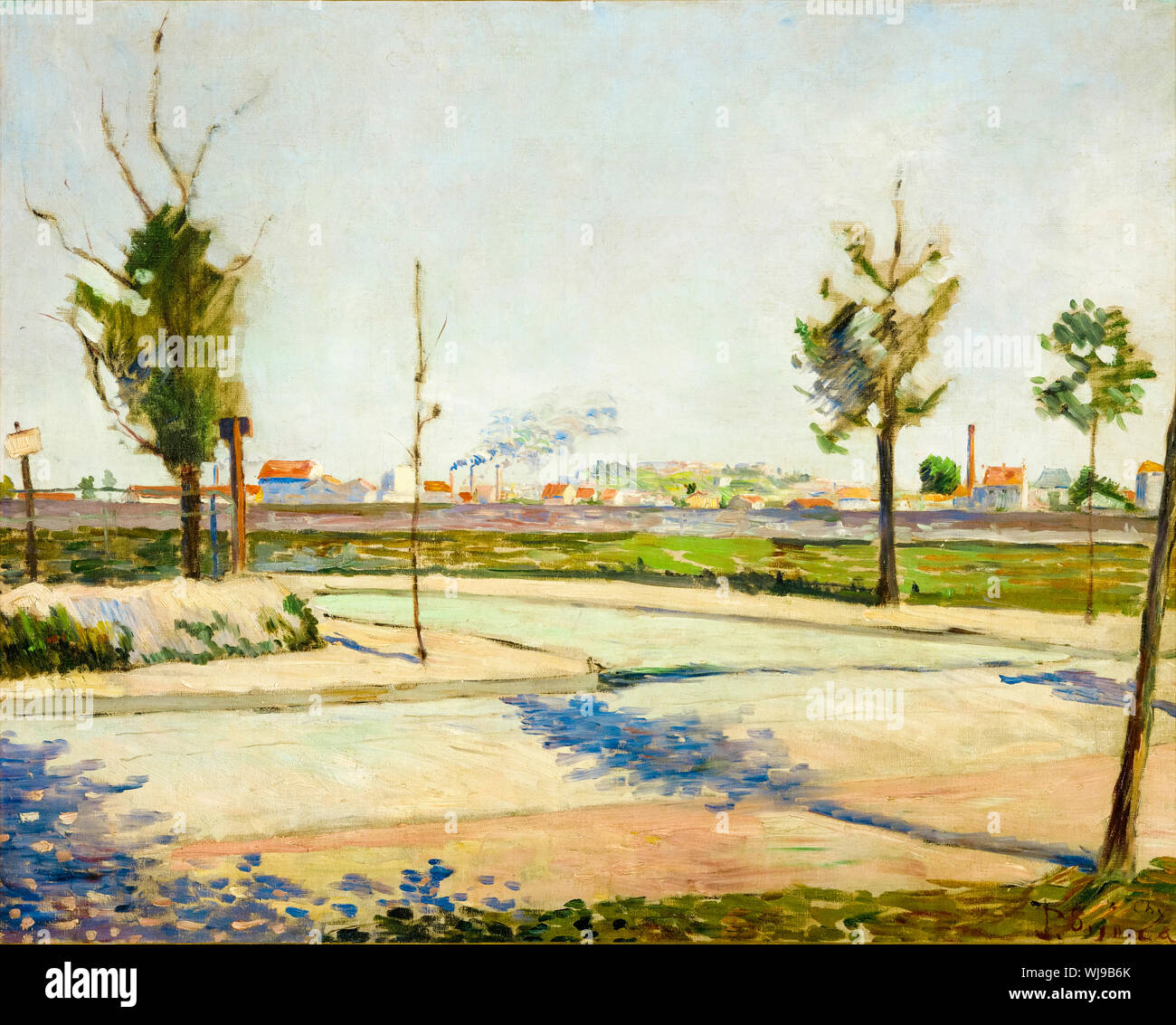 Paul Signac, La strada a Gennevilliers, la pittura di paesaggio, 1883 Foto Stock