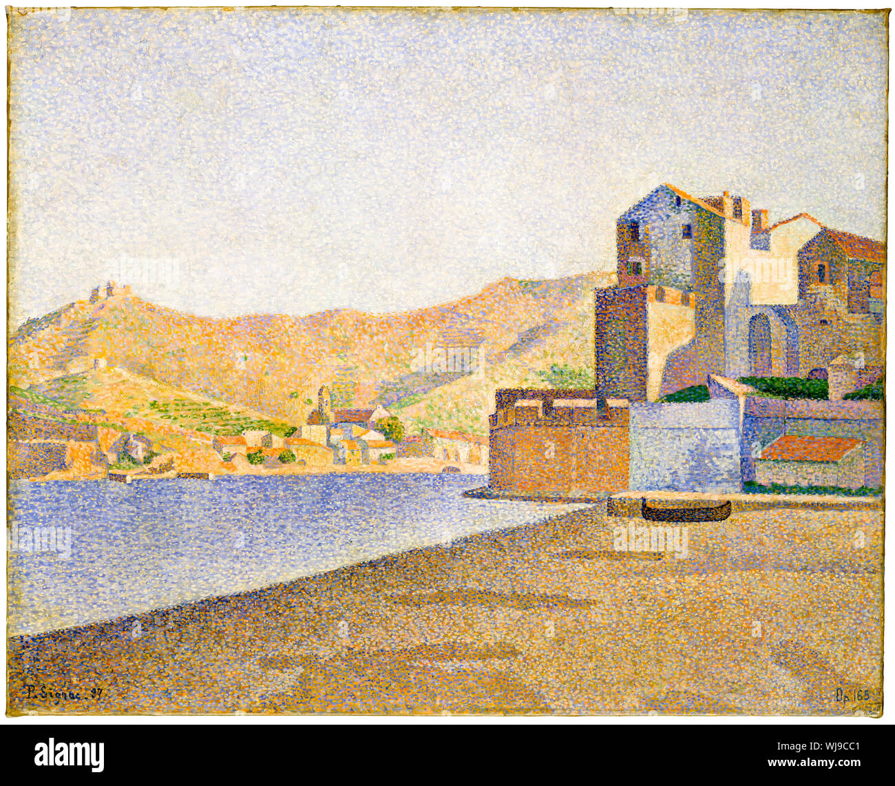 Paul Signac, La spiaggia cittadina, Collioure, Opus 165, la pittura di paesaggio, 1887 Foto Stock