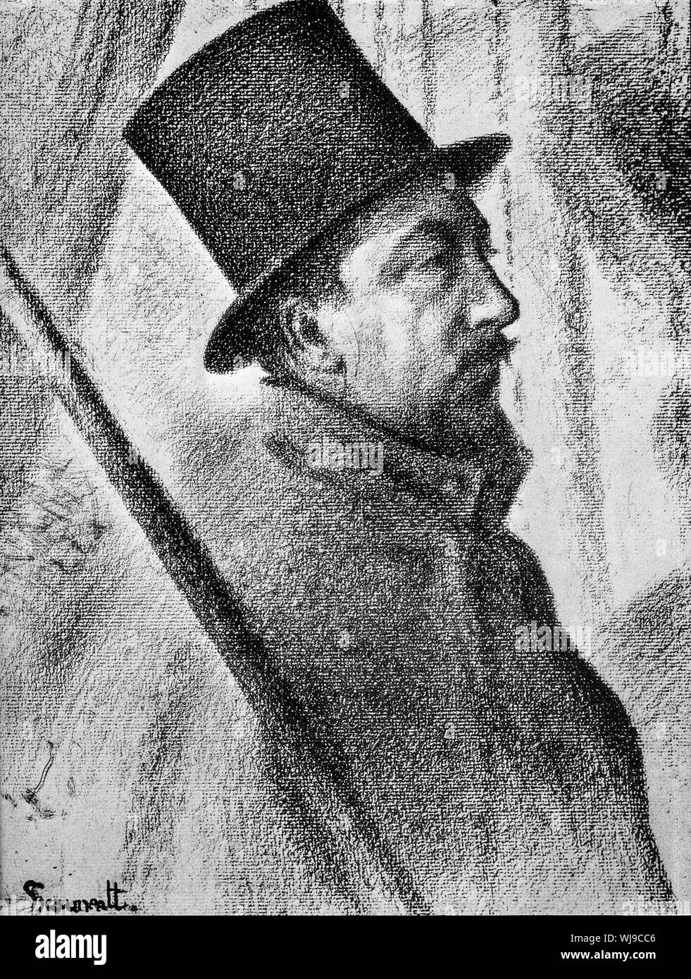 Georges seurat, paul signac, (1863-1935), ritratto disegno , 1890 Foto Stock