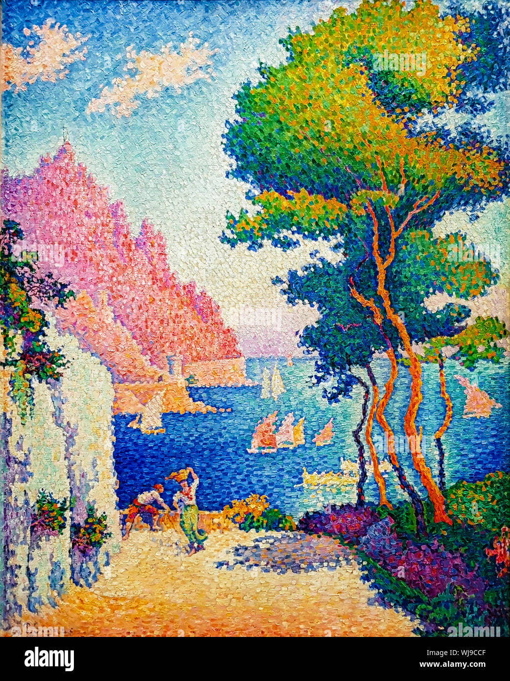Paul Signac, pittura paesaggistica neoimpressionista, Capo di Noli, 1898 Foto Stock