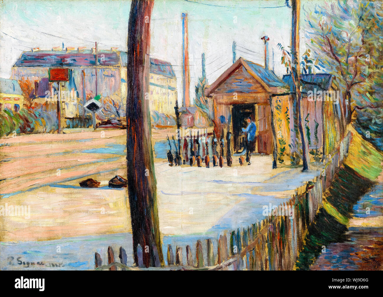 Paul Signac, Nodo Ferroviario vicino a Bois-Colombes, la pittura di paesaggio, 1885-1886 Foto Stock
