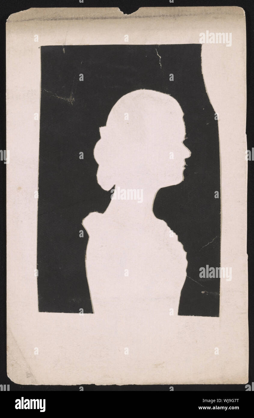 A mezza lunghezza ritratto silhouette di una donna non identificato, rivolto verso destra / Alice Cushman Foto Stock