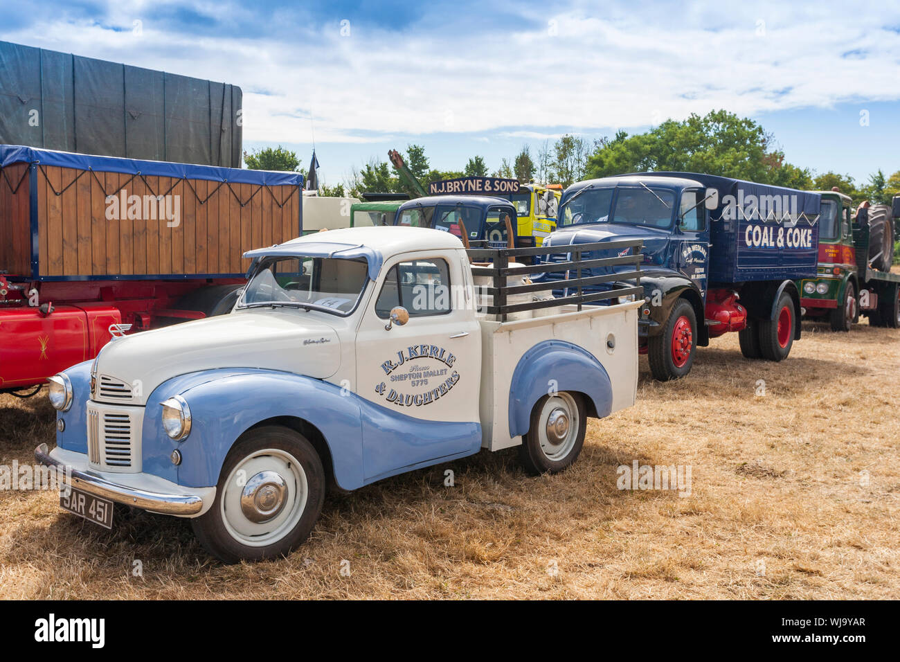 Un edificio restaurato del 1954 Austin A40 pickup van al 2018 Bassa prosciutto Rally di vapore, Somerset, Inghilterra, Regno Unito Foto Stock