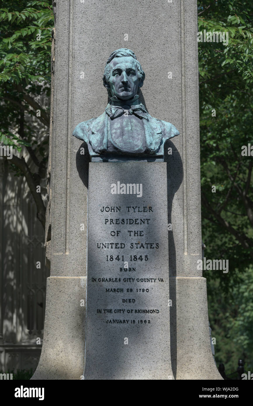 Presidente Il Presidente John Tyler tomba presso il cimitero di Hollywood a Richmond, Virginia Foto Stock