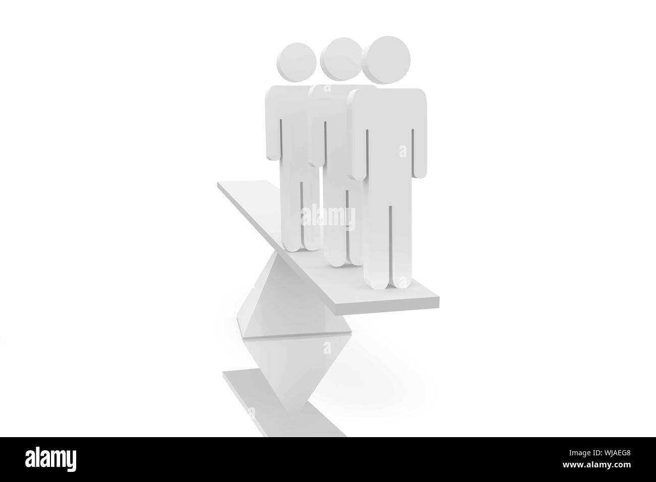 Scale di colore bianco con figure umane Foto Stock