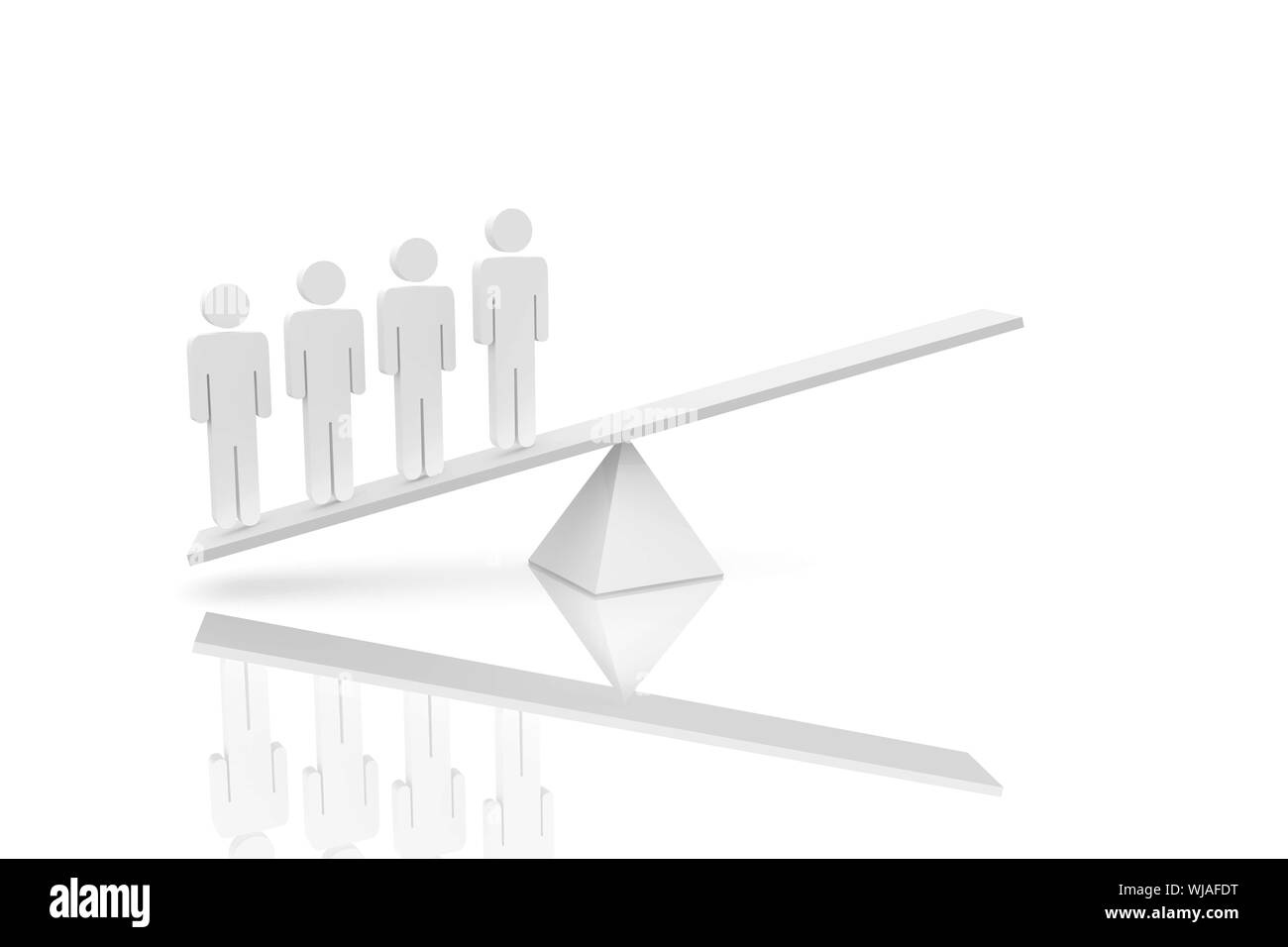 Scale di colore bianco con figure umane Foto Stock