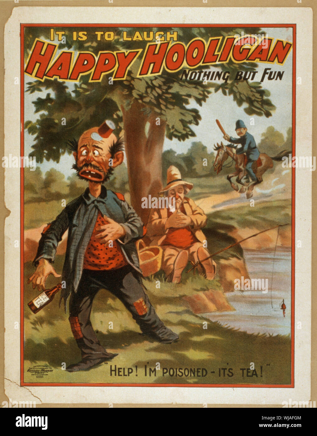 Happy Hooligan è ridere : niente ma divertente. Riassunto: 1 stampa : Litografia a colori ; foglio 46 x 35 cm. (Formato poster) Foto Stock