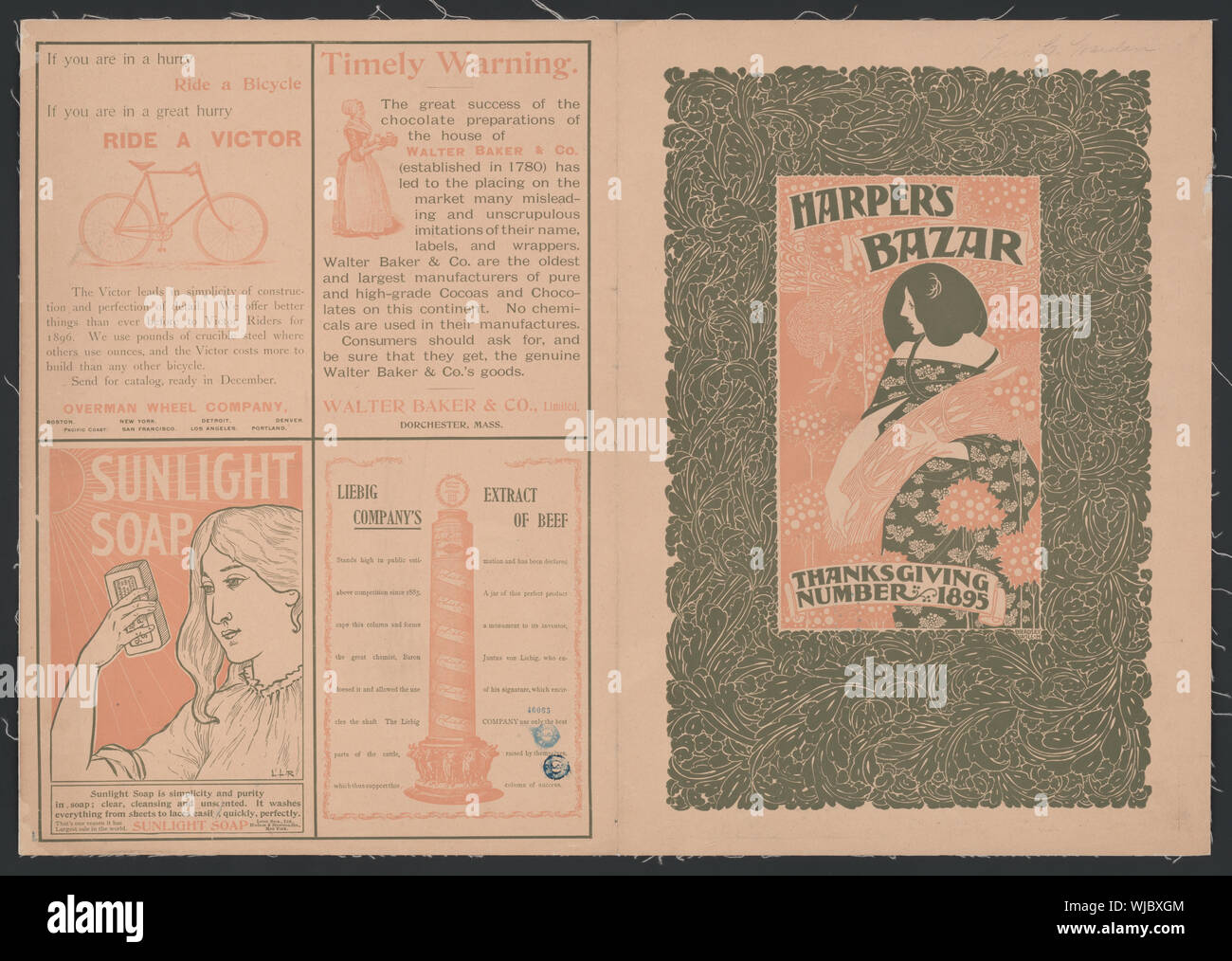 Harper's Bazaar, ringraziamento numero astratto: 1 stampa : colore ; foglio 51 x 58 cm (formato poster). Foto Stock