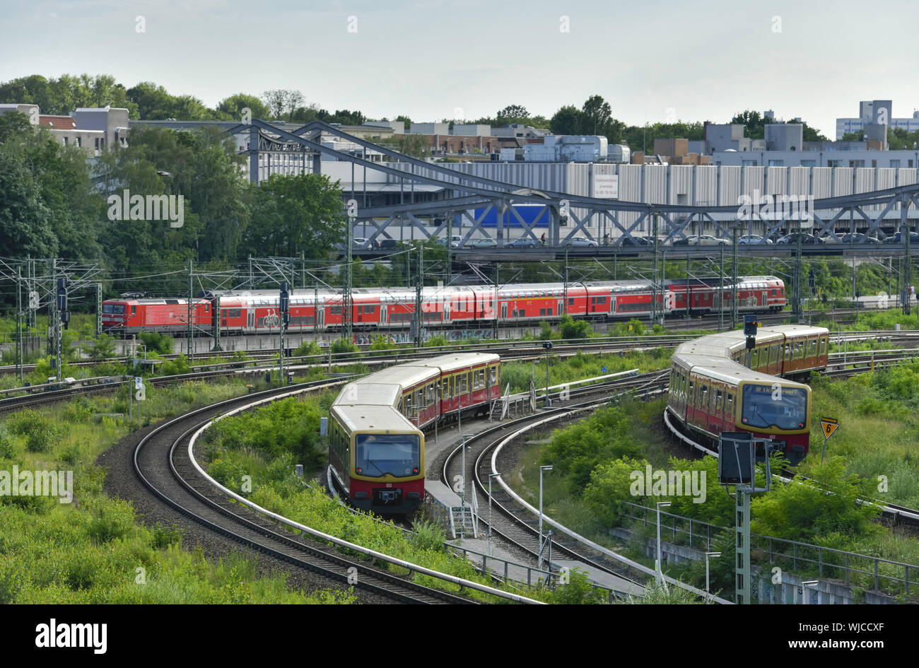 Behmstrasse, Behmstrasse, Berlino, le ferrovie tedesche, la Germania, la sorgente minerale, linea, centro OEPNV, trasporti pubblici, ÖPNV, RE, strada regionale, regione Foto Stock