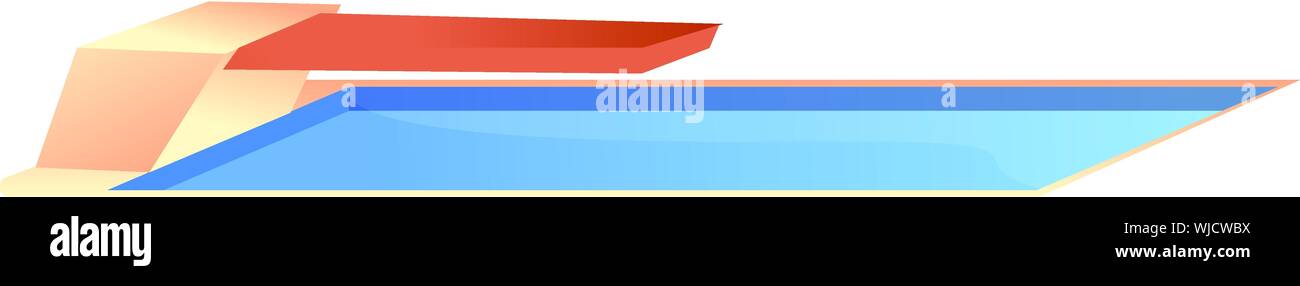 Legno piscina diving board icona. Cartoon di legno piscina diving board icona vettoriali per il web design isolato su sfondo bianco Illustrazione Vettoriale