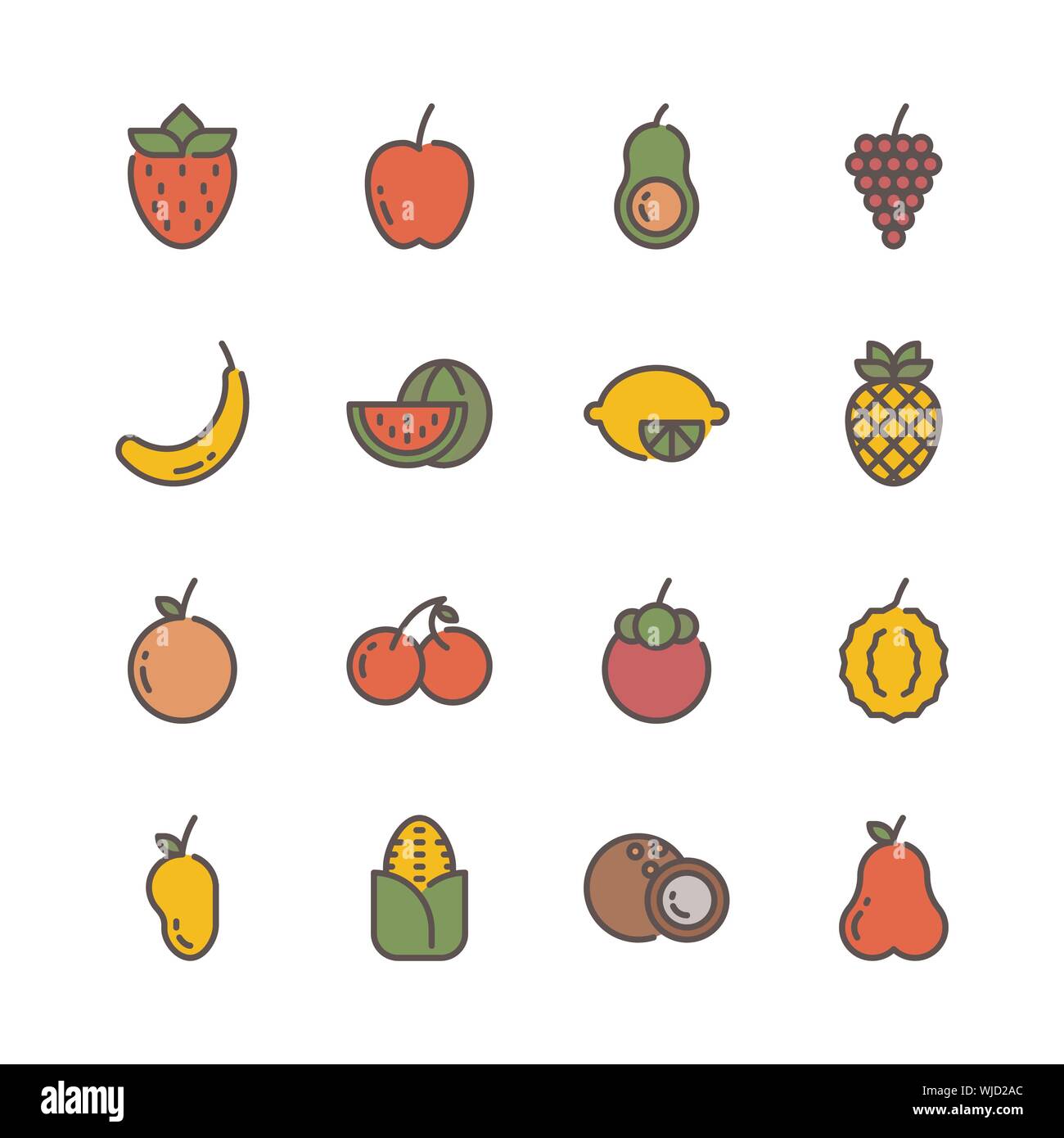Frutti icon set.illustrazione vettoriale Illustrazione Vettoriale