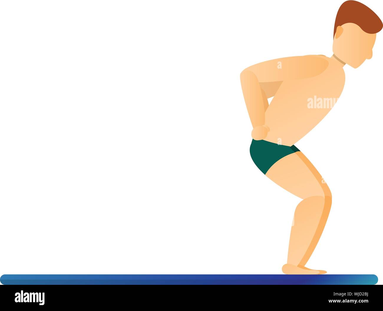 Olympic diving jump icona. Cartoon di olympic diving jump icona vettoriali per il web design isolato su sfondo bianco Illustrazione Vettoriale