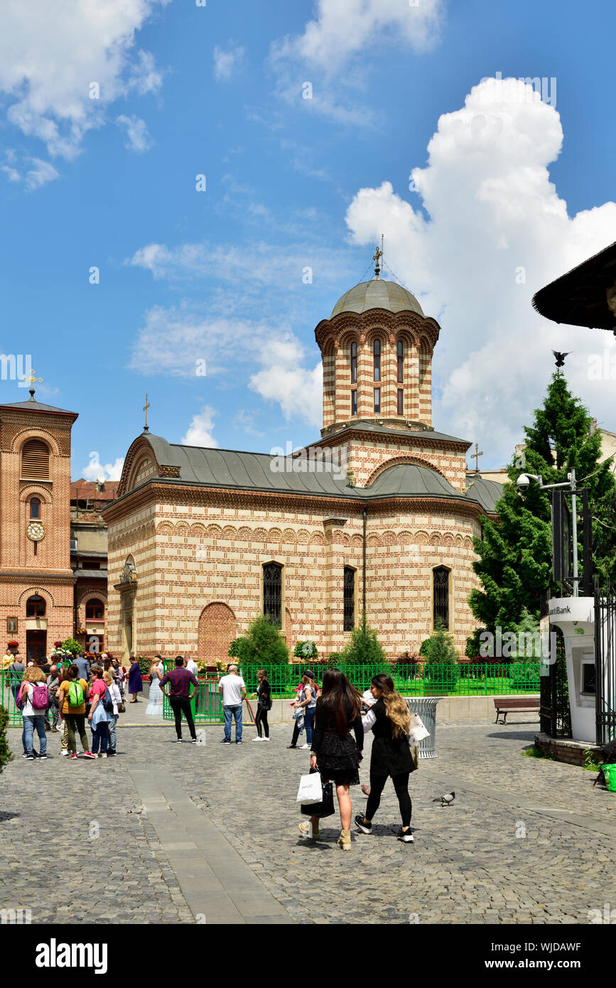 San Antonio Chiesa, il più antico edificio religioso mantenuto nel suo aspetto originale in Bucarest. La Romania Foto Stock