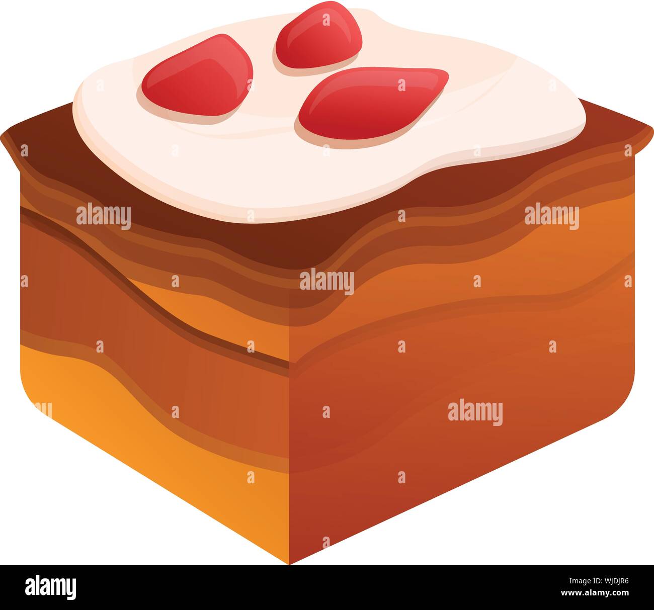 Torta dolce pezzo icona. Cartoon di torta dolce pezzo icona vettoriali per il web design isolato su sfondo bianco Illustrazione Vettoriale