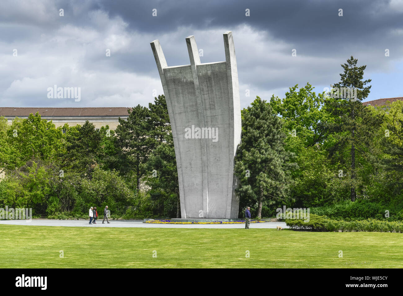 Berlino, cemento, calcestruzzo monumento, monumento, Germania, fame rastrello, ponte aereo, ponte aereo monumento, ponte aereo, ponte aereo monumento, pla Foto Stock