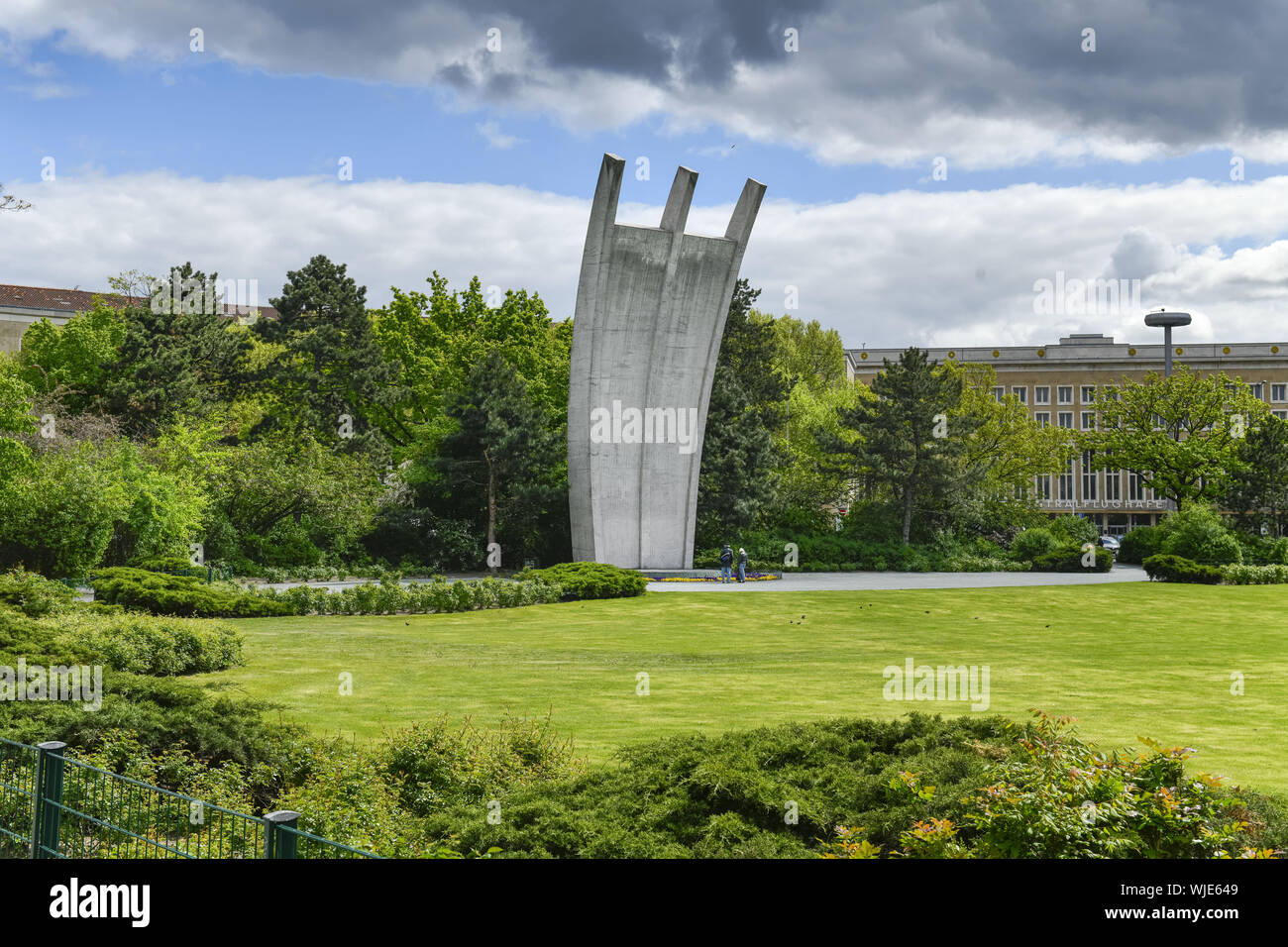 Berlino, cemento, calcestruzzo monumento, monumento, Germania, fame rastrello, ponte aereo, ponte aereo monumento, ponte aereo, ponte aereo monumento, pla Foto Stock