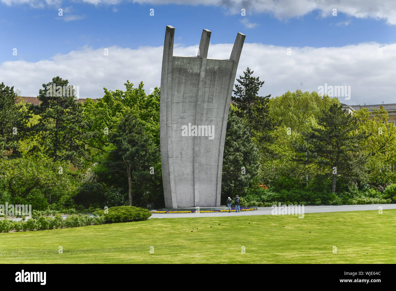 Berlino, cemento, calcestruzzo monumento, monumento, Germania, fame rastrello, ponte aereo, ponte aereo monumento, ponte aereo, ponte aereo monumento, pla Foto Stock