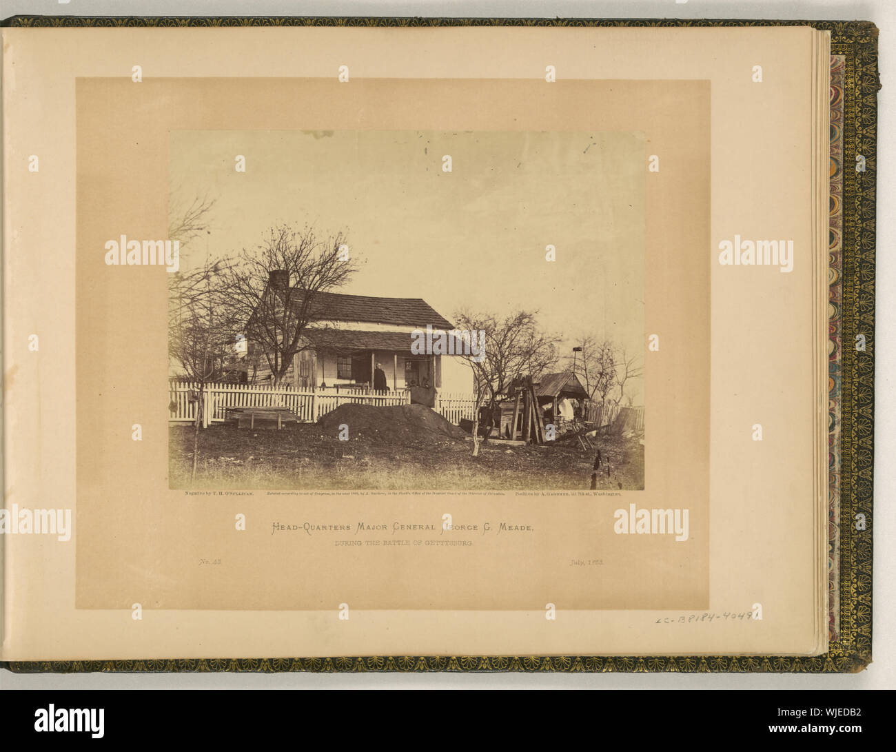 Capo quarti maggiore generale George G. Meade durante la battaglia di Gettysburg / negativo da T.H. O'Sullivan. positivo da A. Gardner. Foto Stock