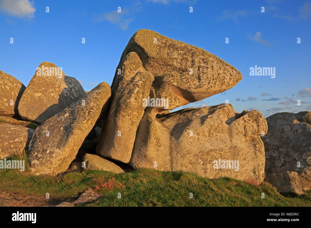 I blocchi di granito sulla testa Penninis St Mary's Scilly Foto Stock