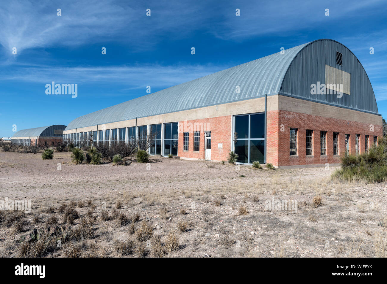 Sede del Chinati Foundation o la Fundacion Chinati, un museo di arte contemporanea di Marfa, sorprendentemente una città sofisticata nel Texas high desert che ha coltivato una reputazione come un centro d'arte Foto Stock