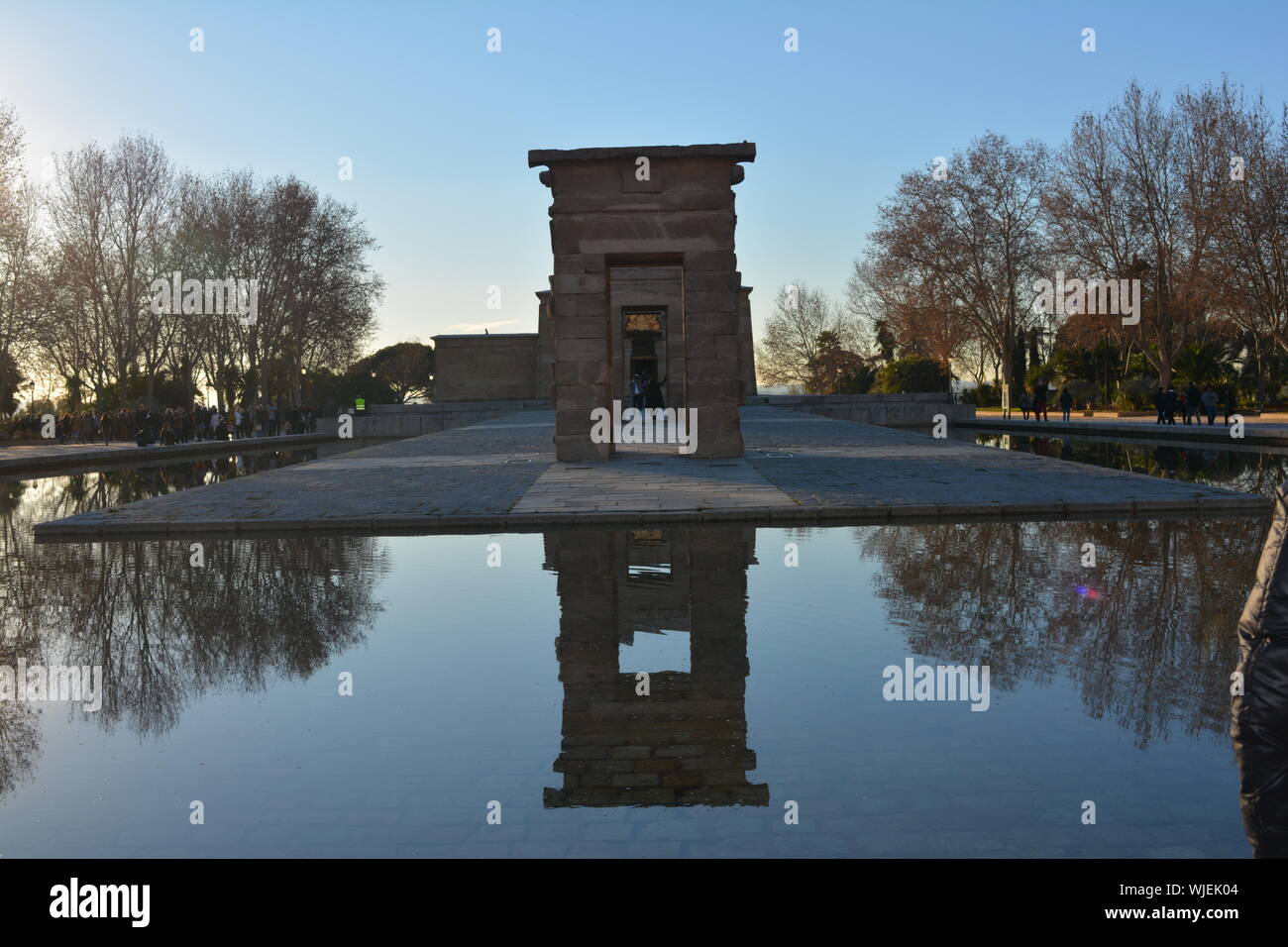 Tempio di Debod-An antico tempio Egizio a Madrid, Spagna Foto Stock