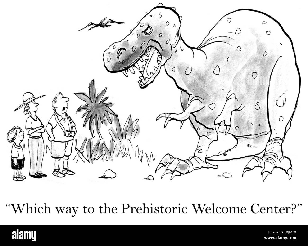 "In che modo alla preistoria Welcome Center?" Foto Stock