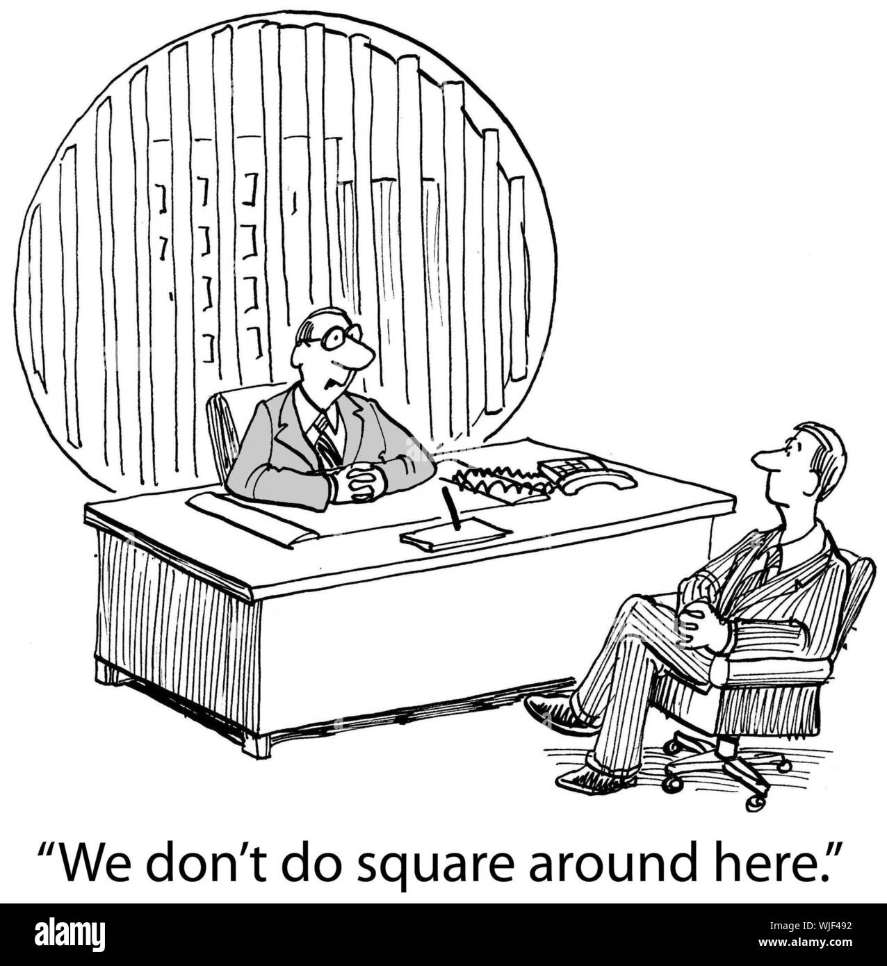 "Non facciamo quadrato attorno al qui'. Foto Stock