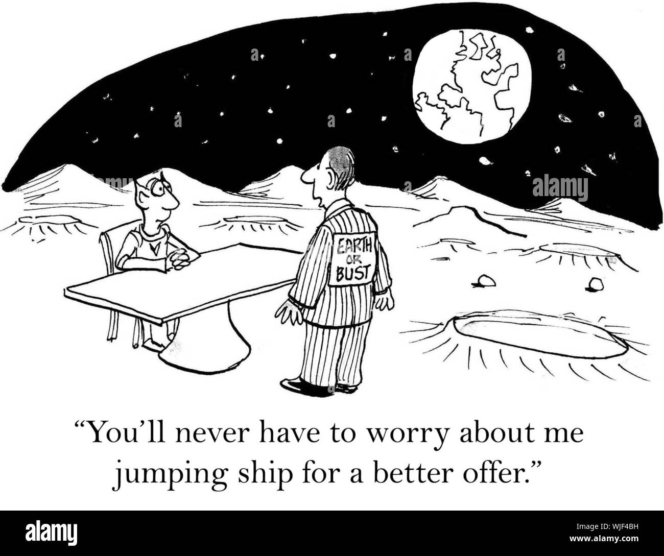 'Non dovrai mai preoccuparti di me jumping nave per una migliore offerta". Foto Stock