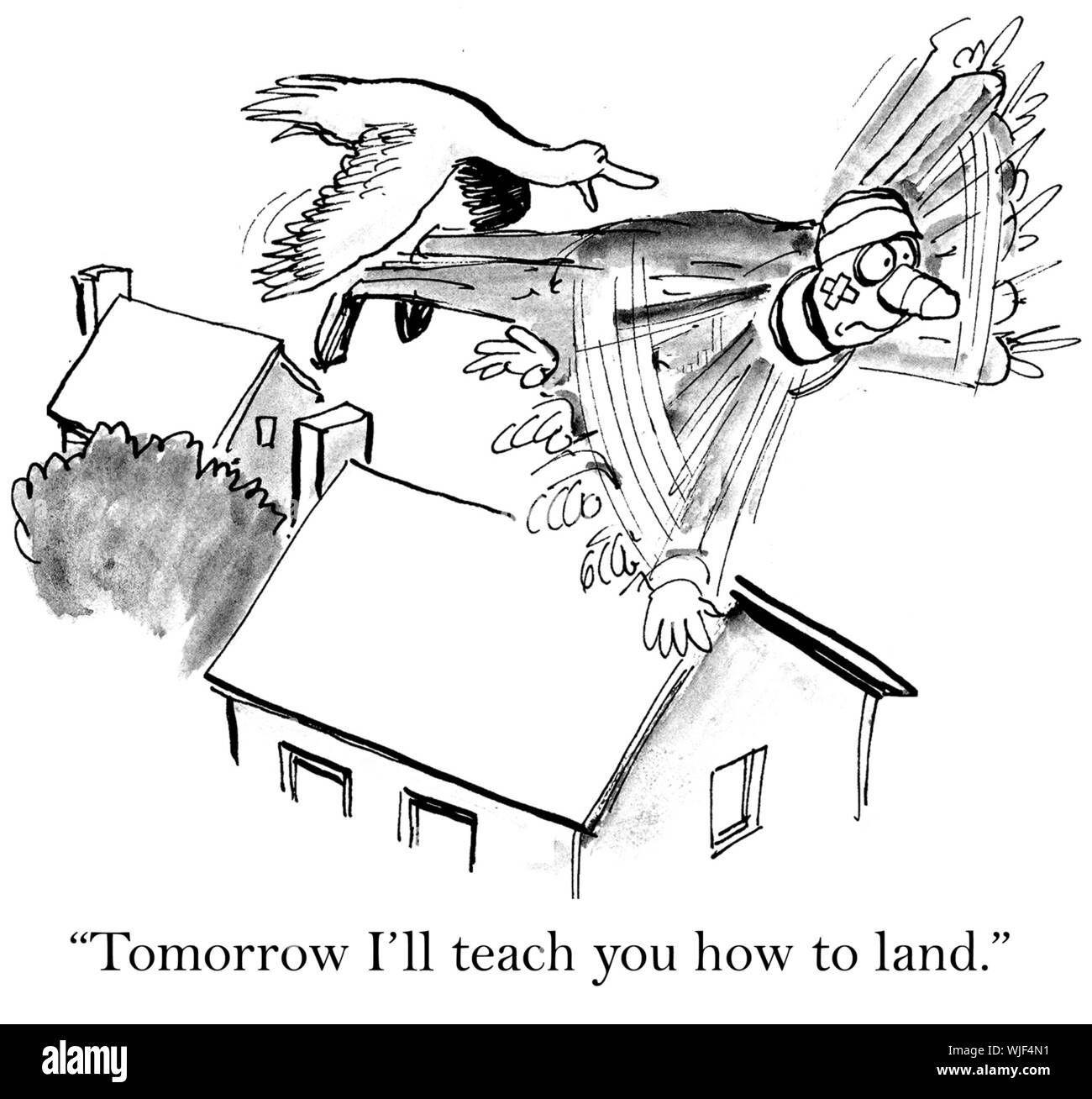 "Domani io ti insegnerà a terra". Foto Stock