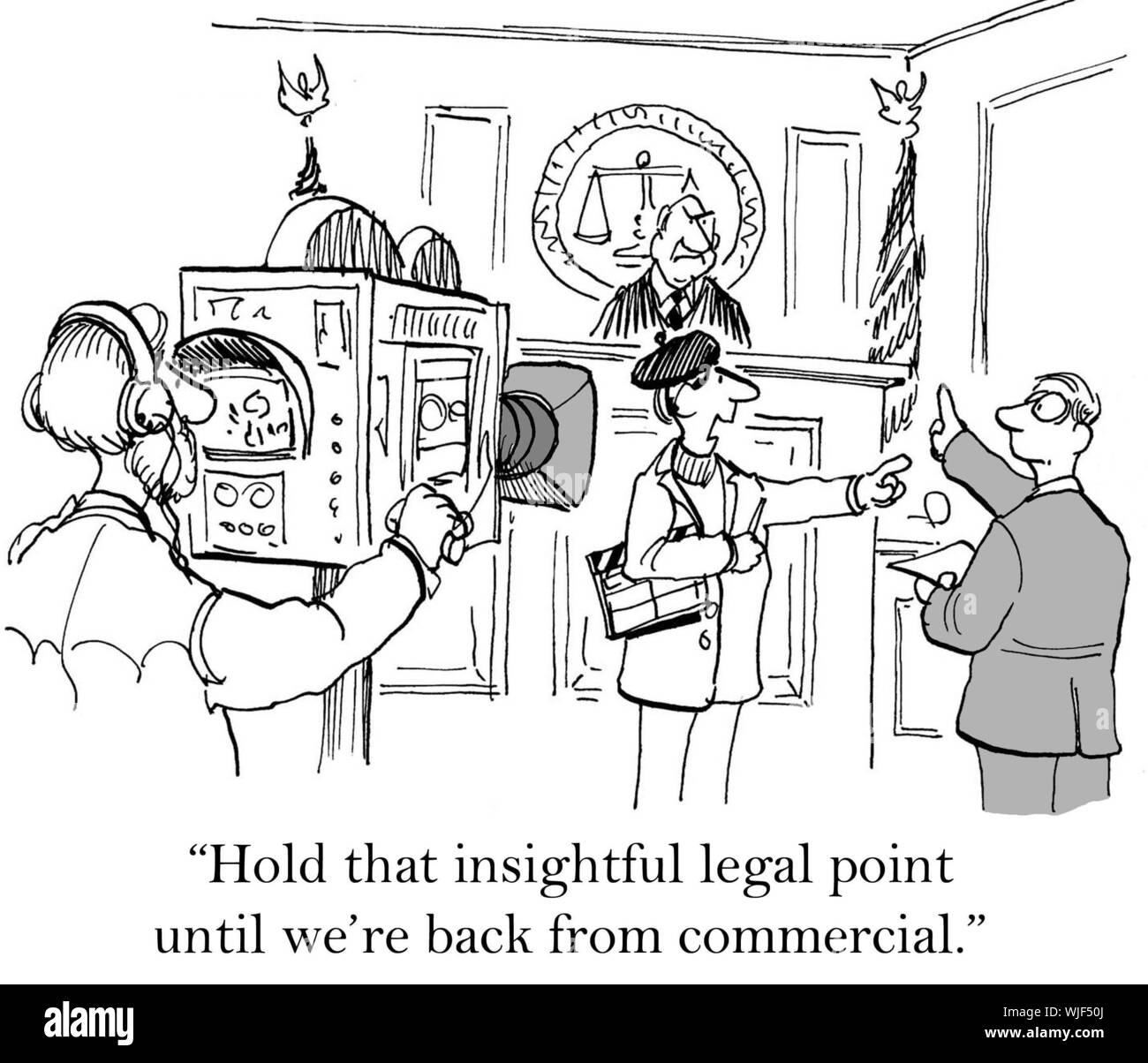 'In attesa che perspicace punto legale fino a quando siamo tornati da commerciali." Foto Stock