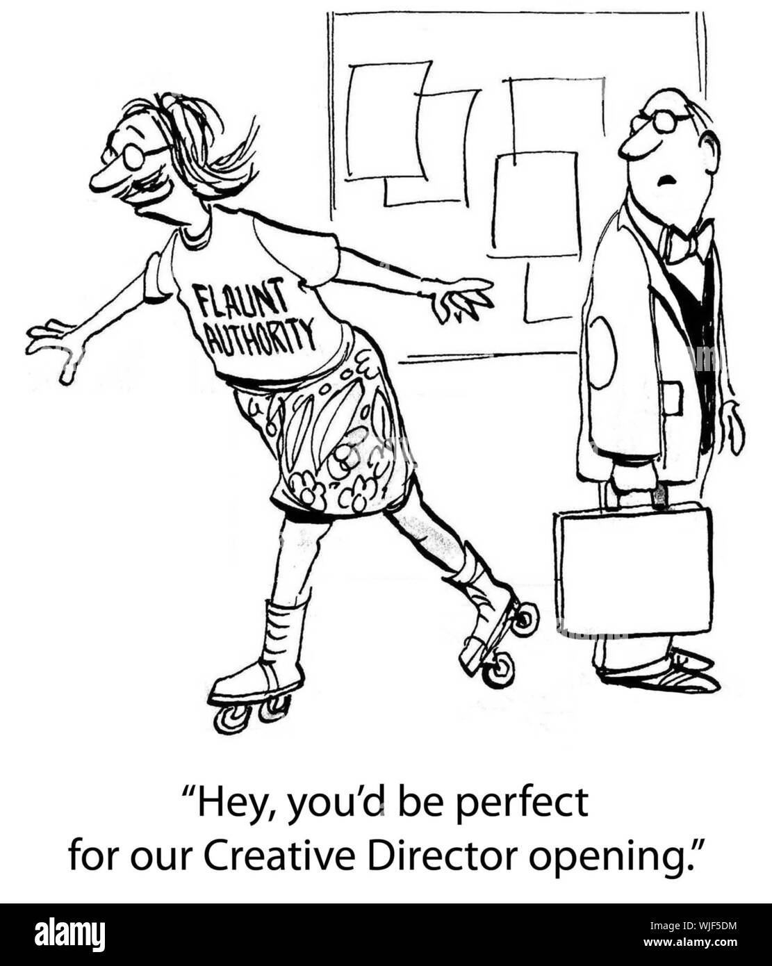 "Ehi, saresti perfetto per il nostro direttore creativo apertura.' Foto Stock
