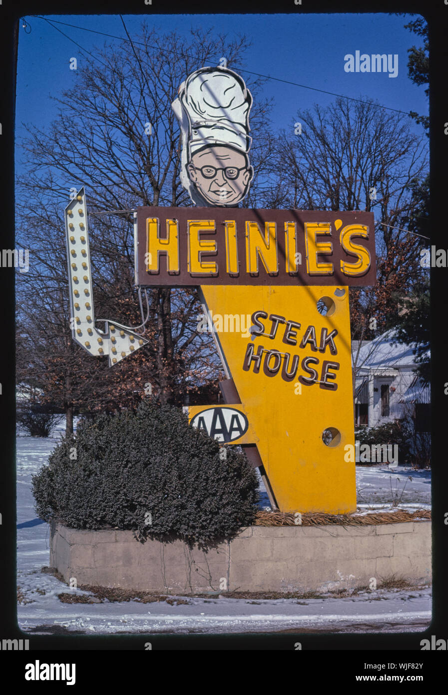 Heine's Steak House segno, Route 71, springdale, Arkansas Foto Stock