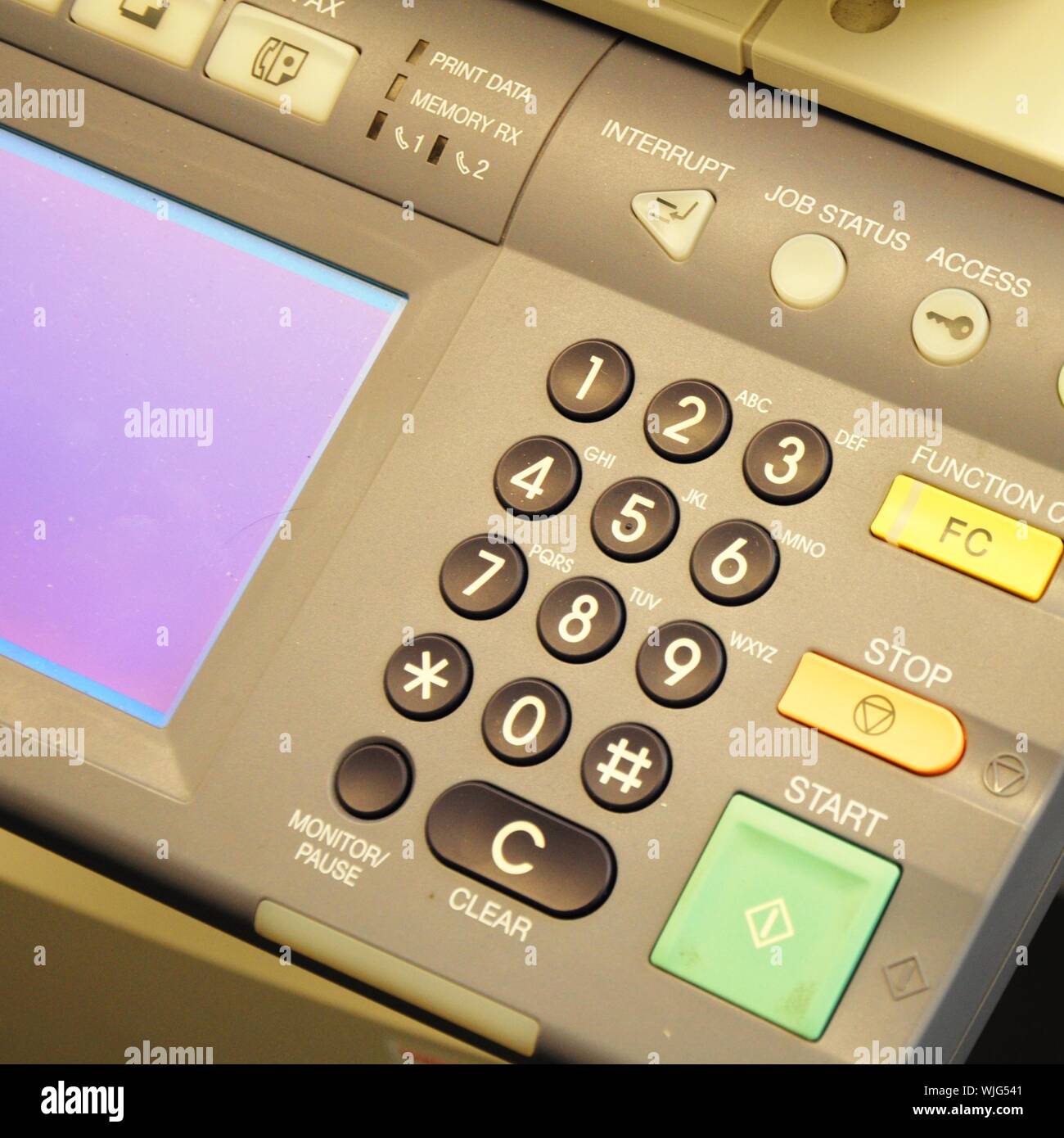 Copia la macchina o centro che mostra il lavoro di ufficio concetto Foto Stock