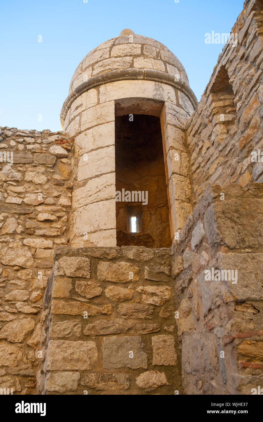 Morella in castellon Maestrazgo castle fort torre in Spagna Foto Stock