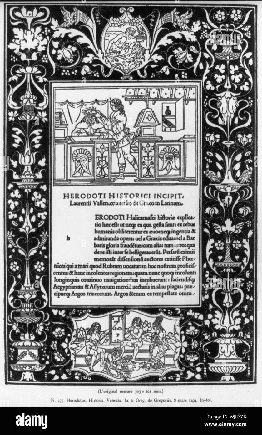 Erodoto Historia Venezia1494 Foto Stock