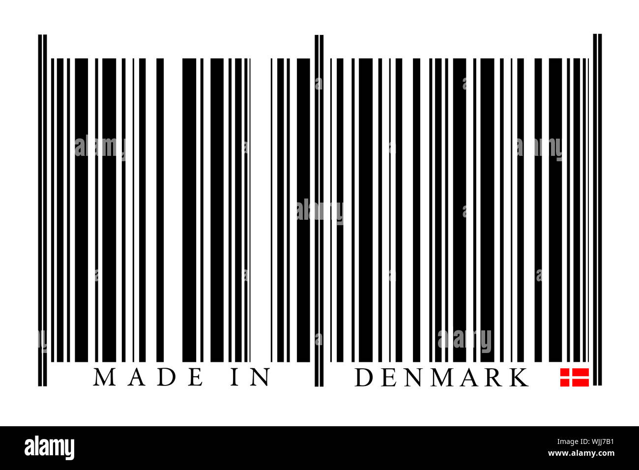 Danimarca il codice a barre su sfondo bianco Foto Stock