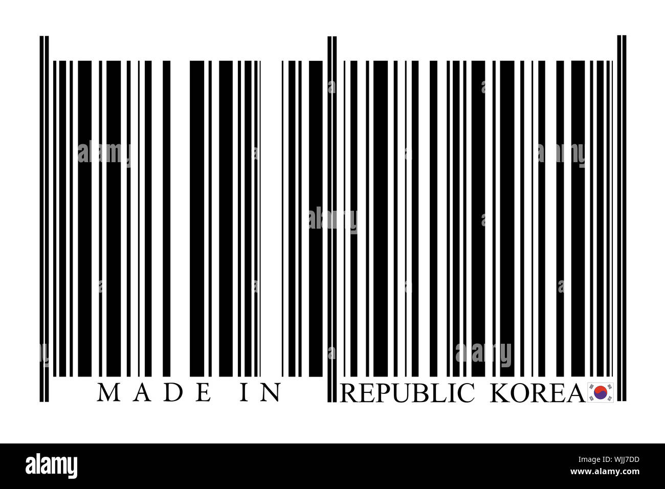 Repubblica di Corea il codice a barre su sfondo bianco Foto Stock