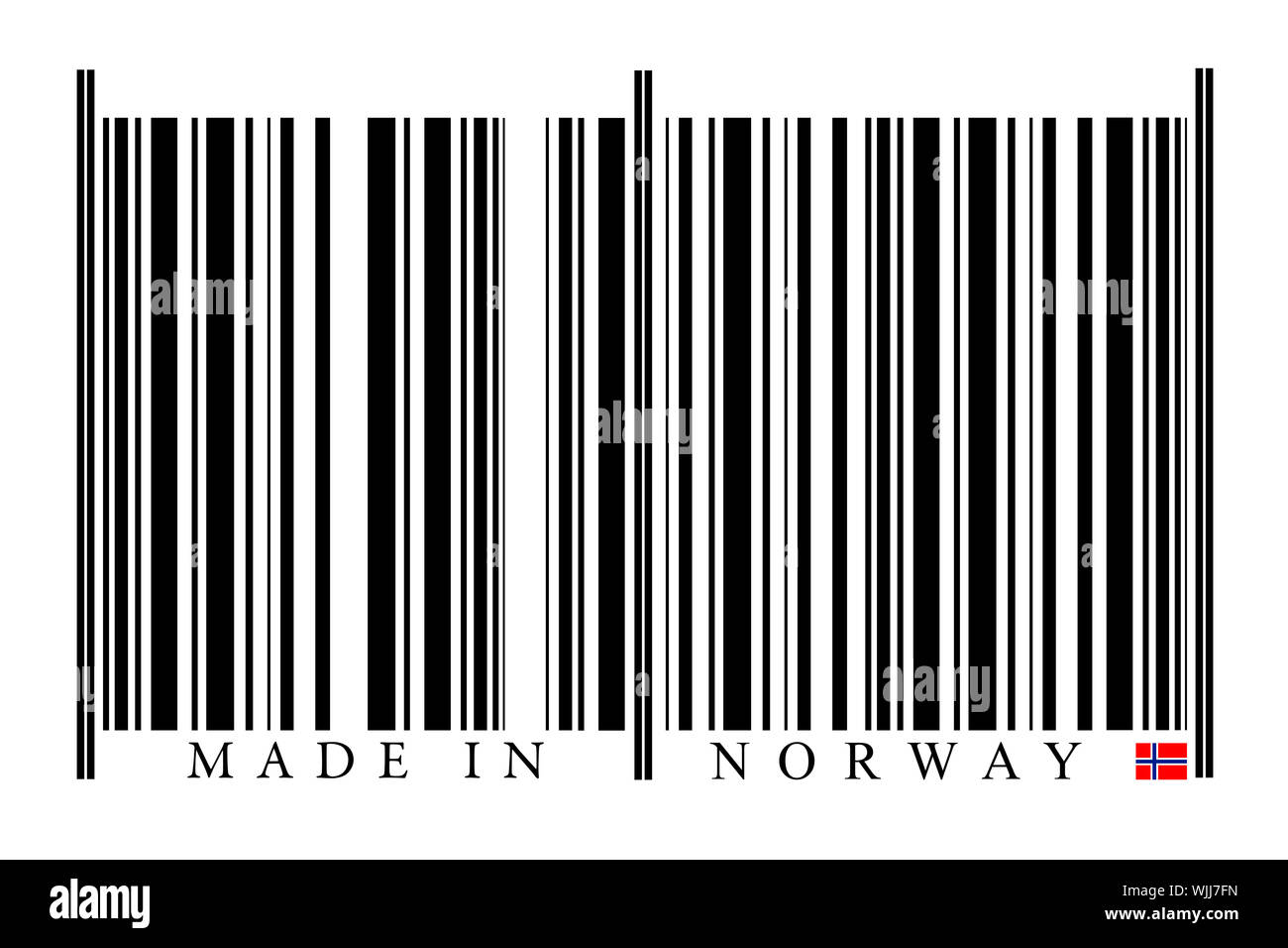 In Norvegia il codice a barre su sfondo bianco Foto Stock