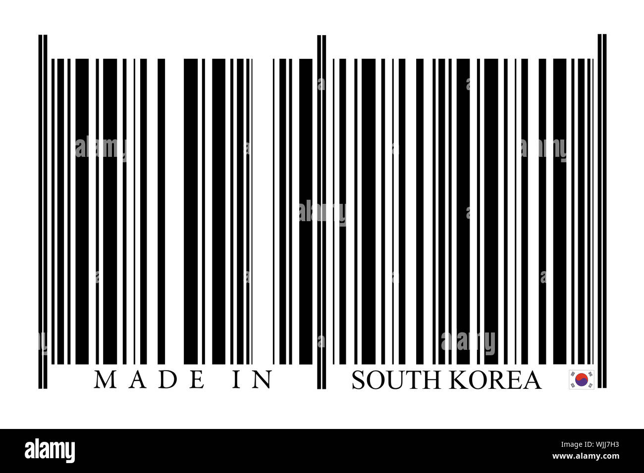 Repubblica di Corea il codice a barre su sfondo bianco Foto Stock