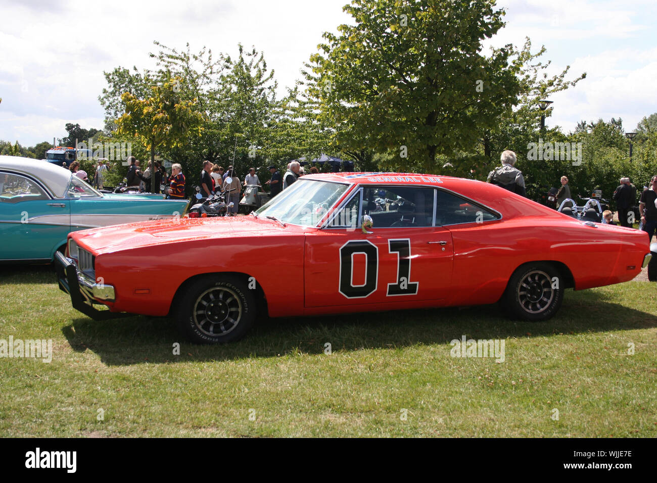 CRESSING ESSEX, Regno Unito - 19 Luglio: Classico Auto & Moto Visualizza, Mostra una replica del 1968/9 Dodge Charger noto come Generale Lee da serie TV, duchi Foto Stock