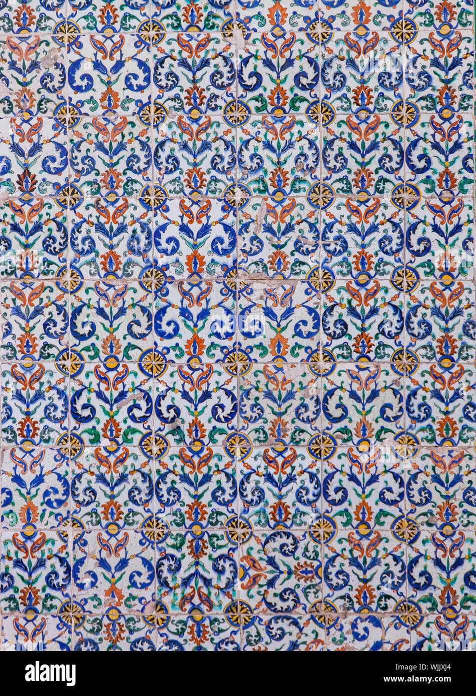 Dettaglio della piastrella turco dal periodo Ottomano Istanbul Foto Stock
