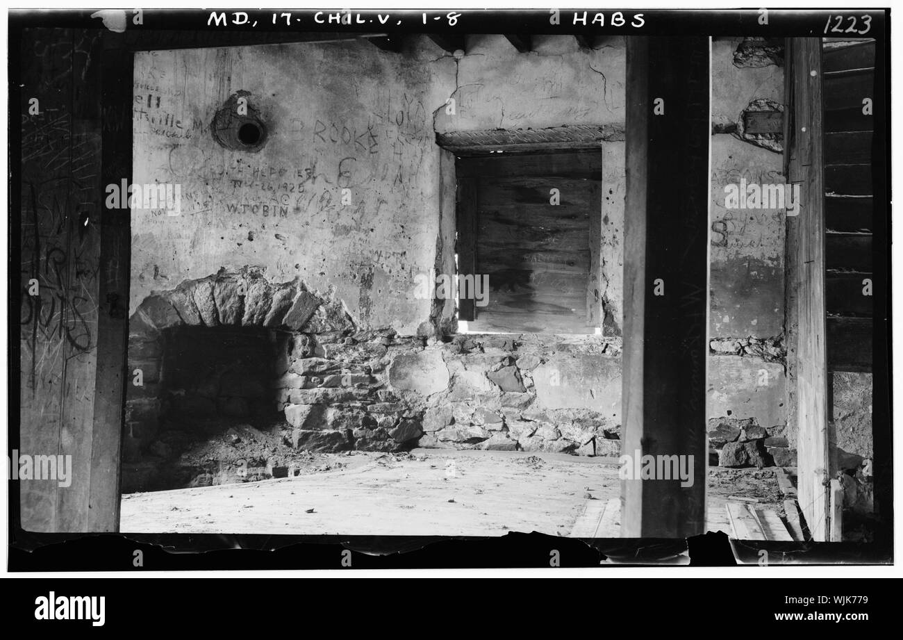 Storici edifici americano sondaggio T. T. Waterman, fotografo c. 1934 VISTA INTERNA - Adelphi Mill, Adelphi Mill centro ricreativo, State Route 212, Langley Park, Prince George County, MD Foto Stock